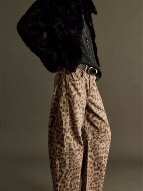 29 LONG We The Free People Good Luck Printed Barrel Jeans Cheetah Leopard Animal